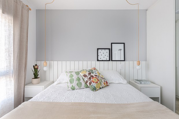 ideias de decoração cabeceira de cama branca