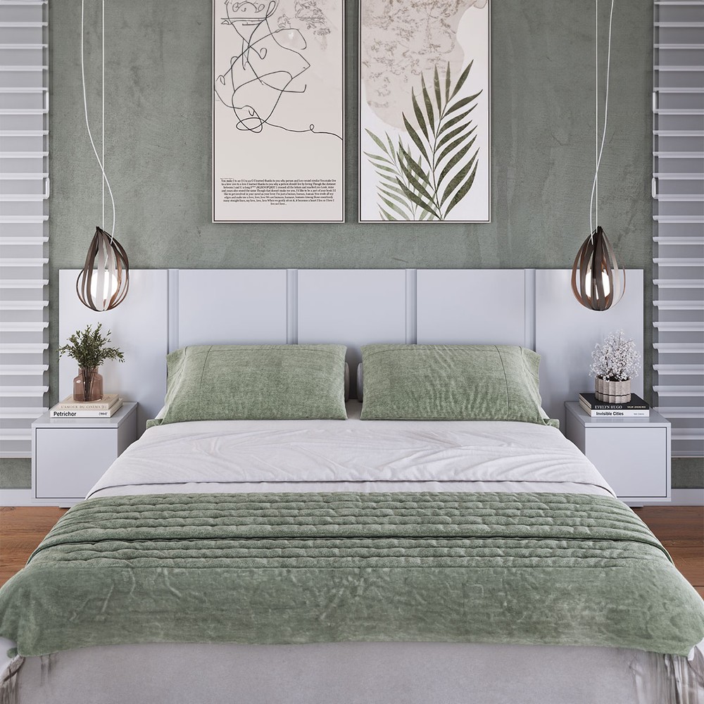 cabeceira de cama branca