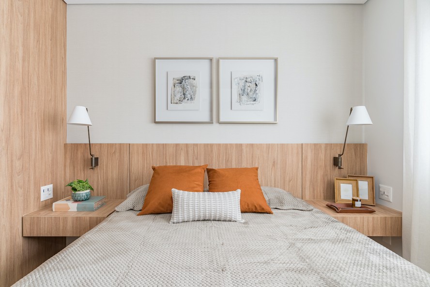 ideias de decoração cabeceira de cama branca