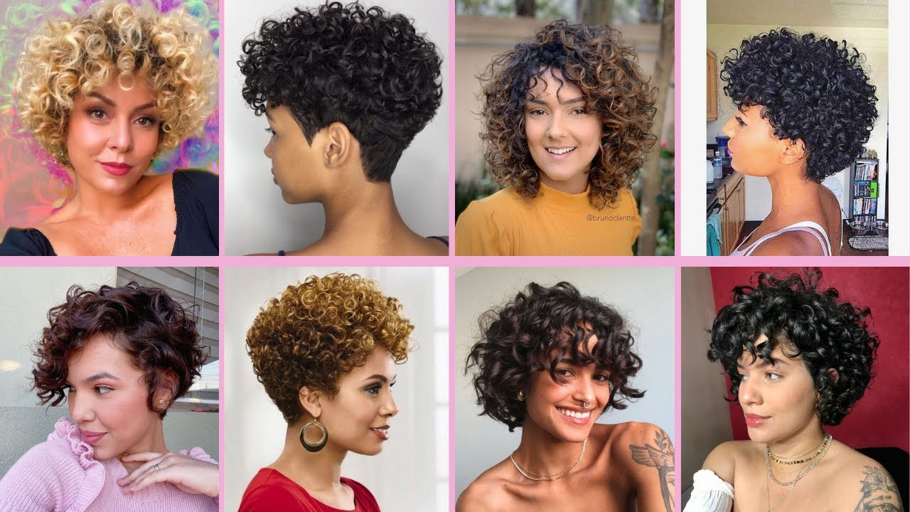 cabelo cacheado curto com luzes