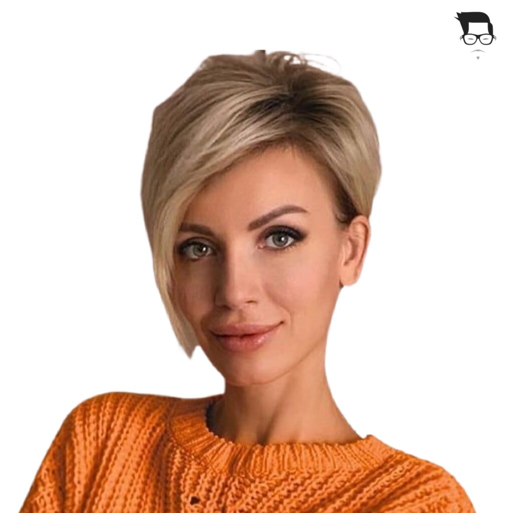 cabelo curto liso com franja