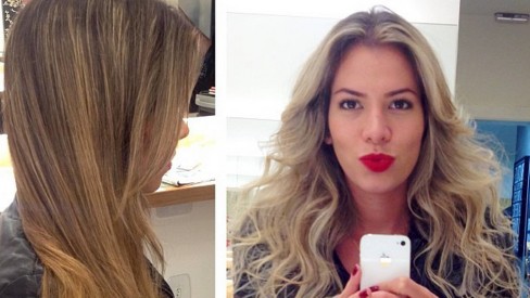 inspiração cabelo loiro ondulado médio