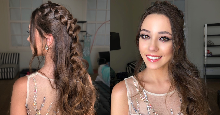 penteado semi preso vs cabelo solto para 15 anos
