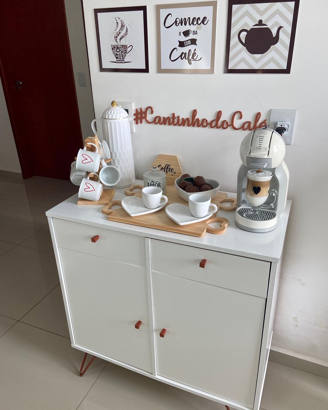 ideias de cantinho do café na sala de estar
