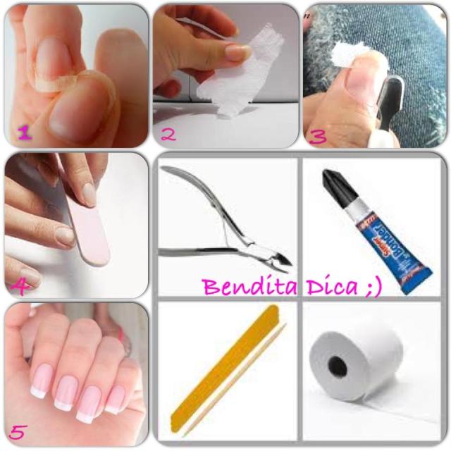 como colar unha quebrada com papel higiênico e cola