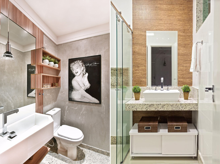 ideias criativas para decorar banheiro pequeno