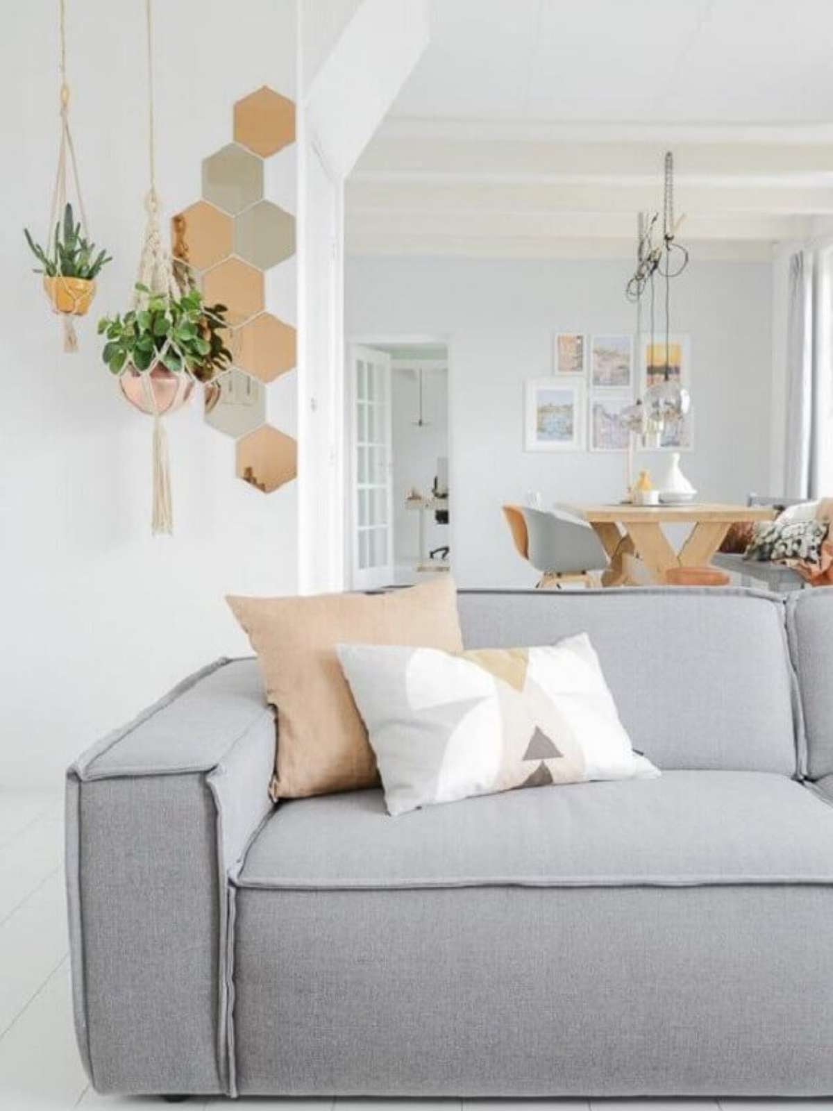 decoração com sofá cinza