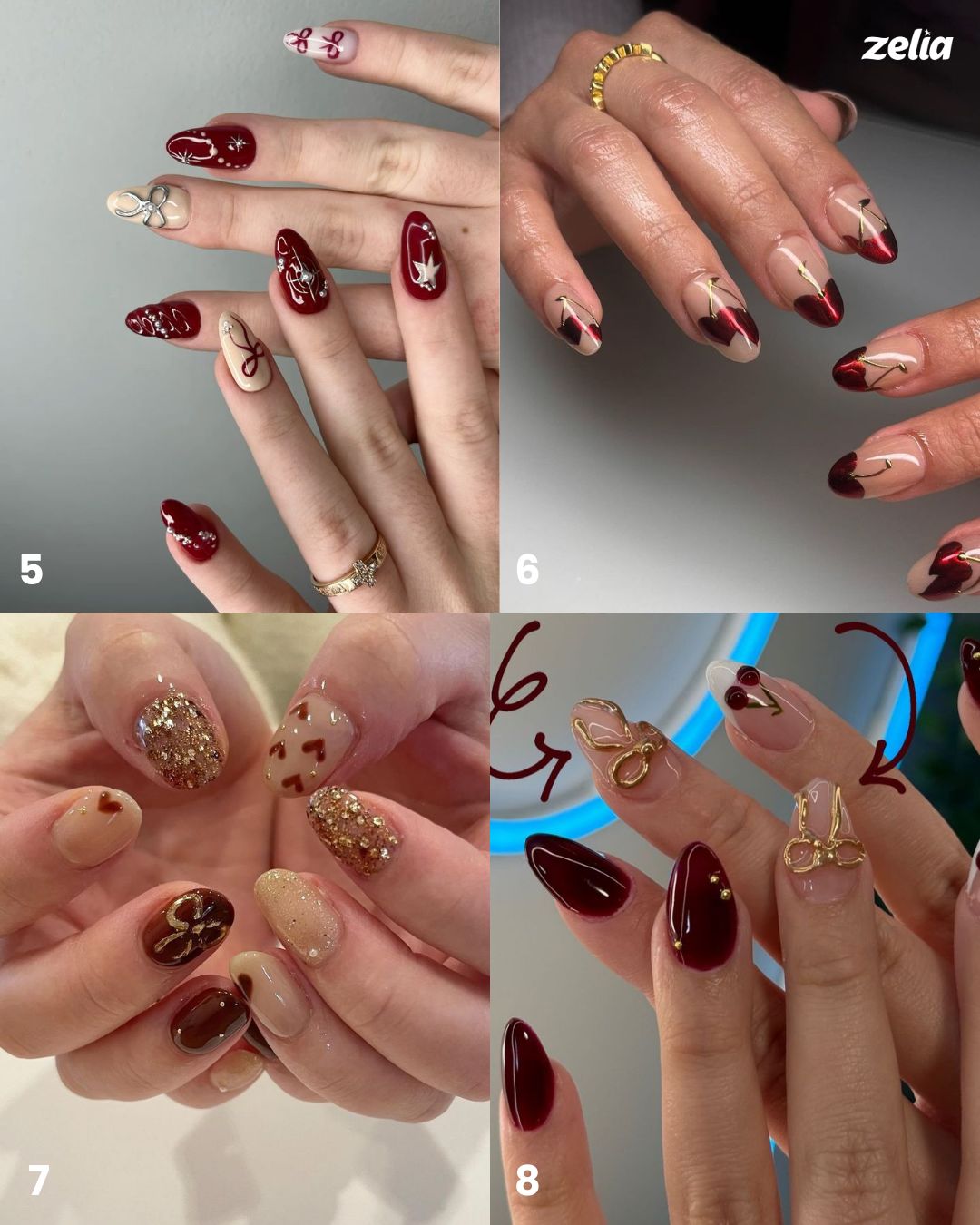ideias de unhas decoradas para o natal simples
