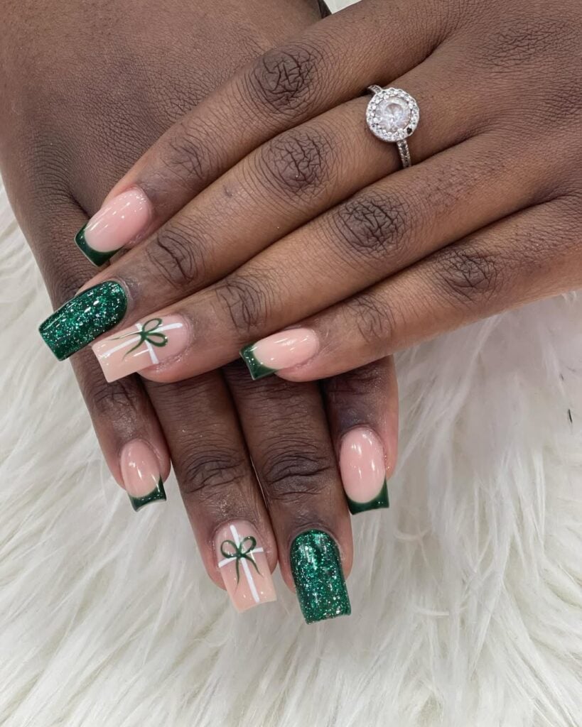 ideias de unhas decoradas para o natal simples