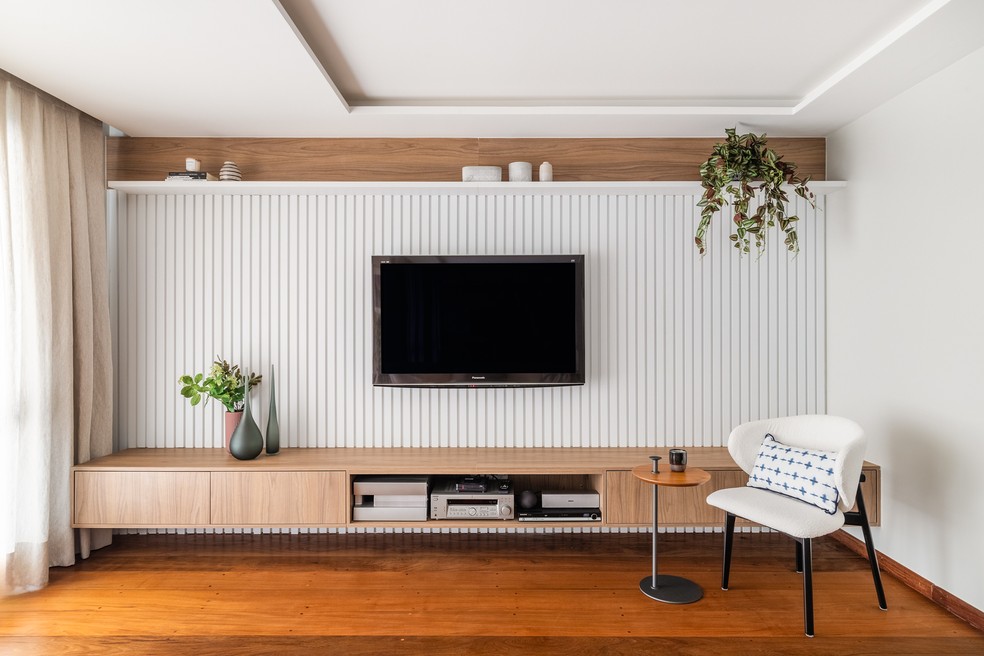 ideias de painel ripado para sala