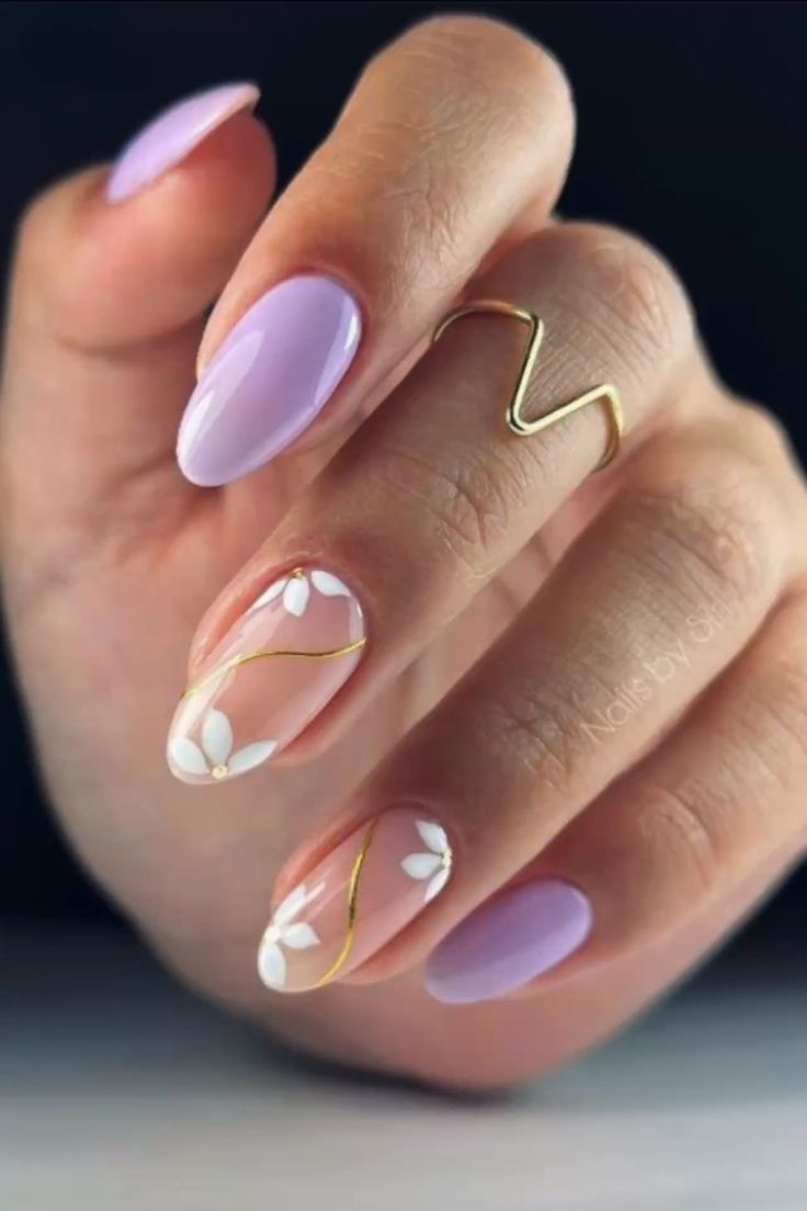 inspiração unhas lilás para casamento