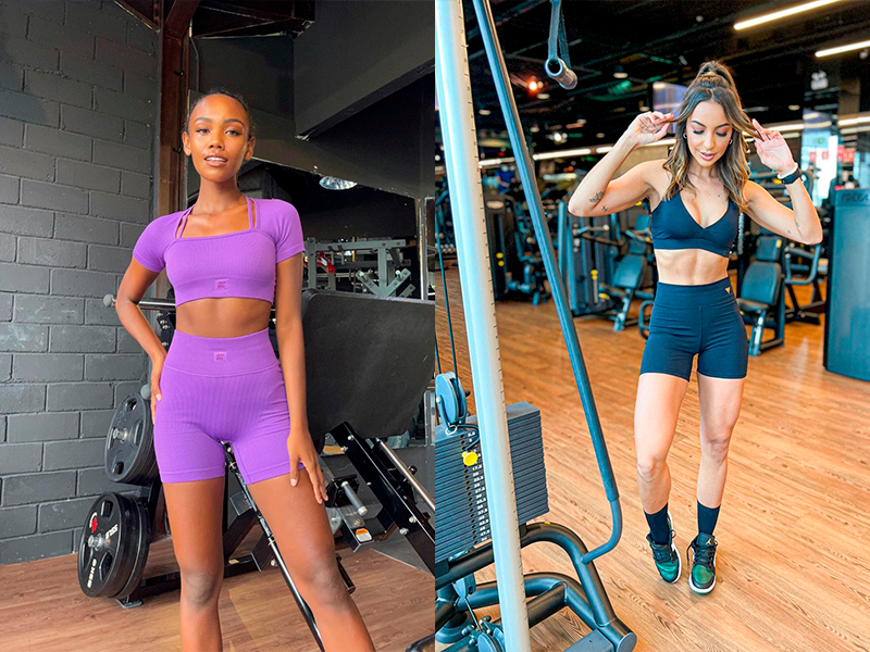 look de academia com meia alta