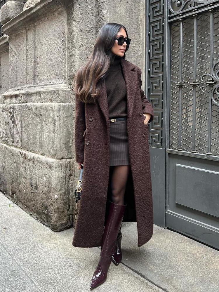 calça marrom feminina wide leg como usar