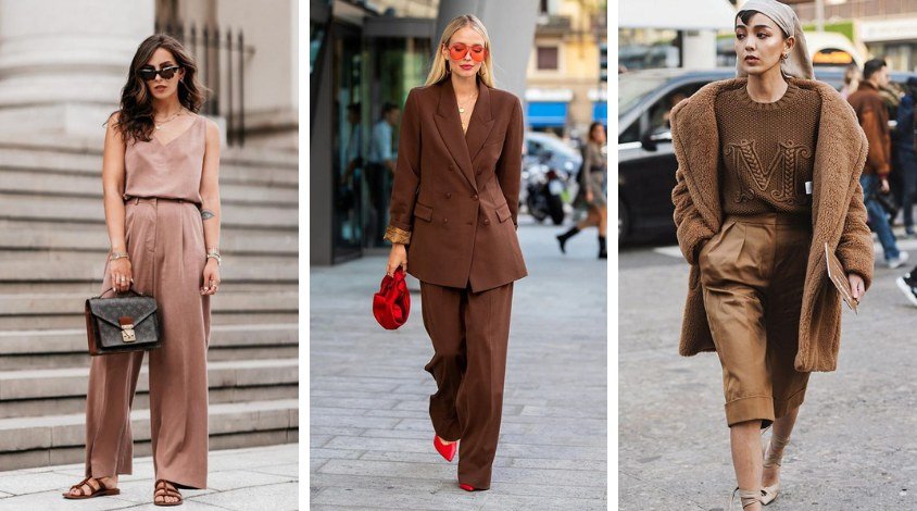 calça marrom feminina vs calça preta