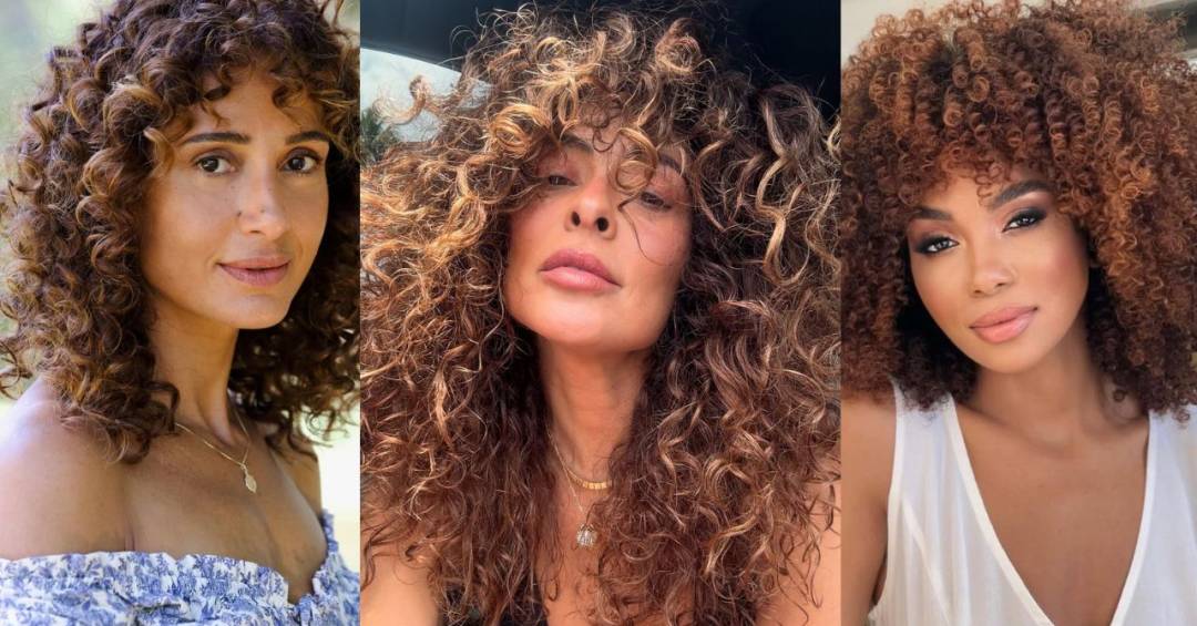 ideias de luzes para cabelo cacheado curto