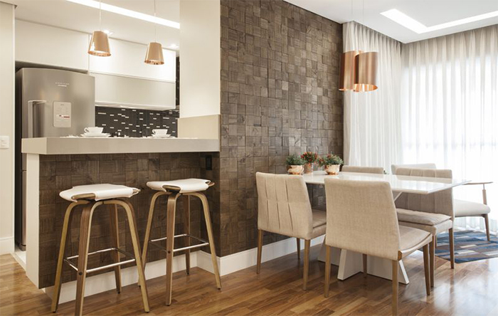 meia parede cozinha americana vs parede inteira