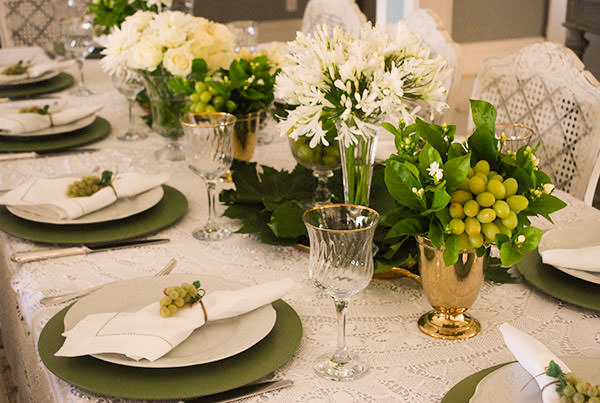 ideias mesa posta verde inspiração