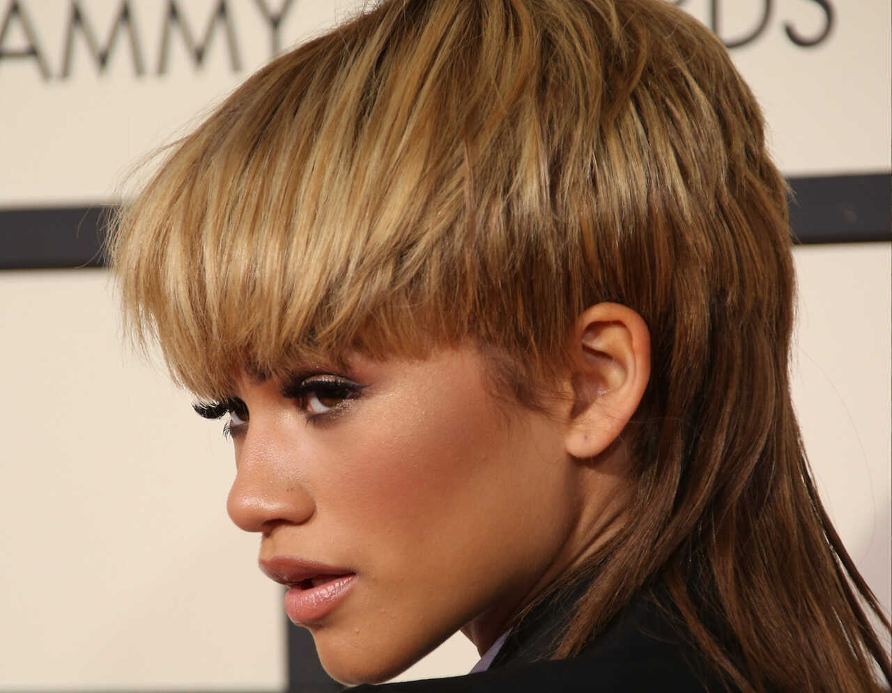 mullet curto para rosto redondo