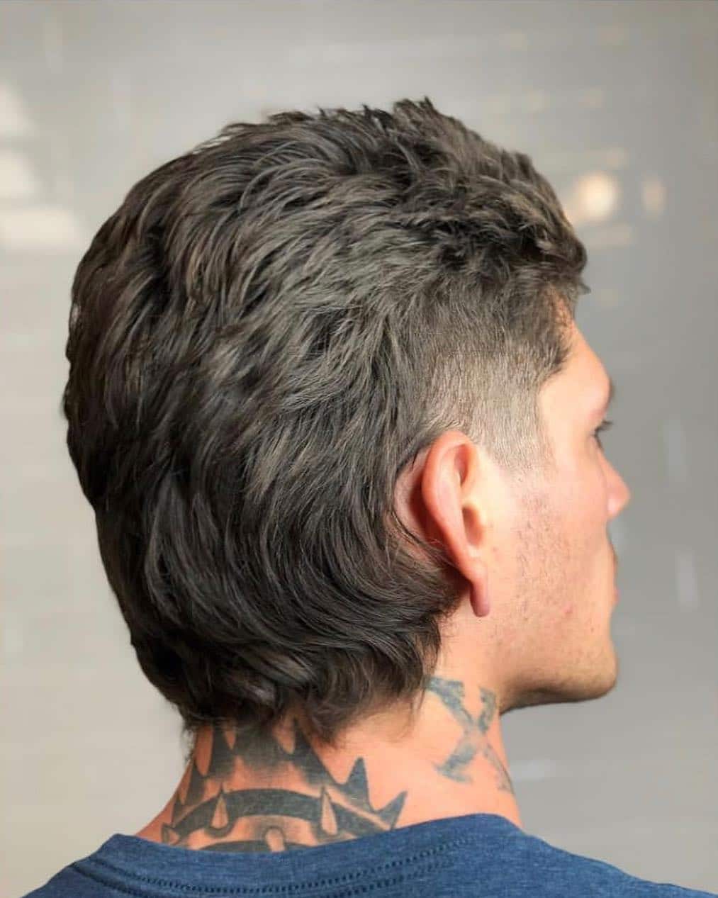 mullet masculino para cabelo ondulado