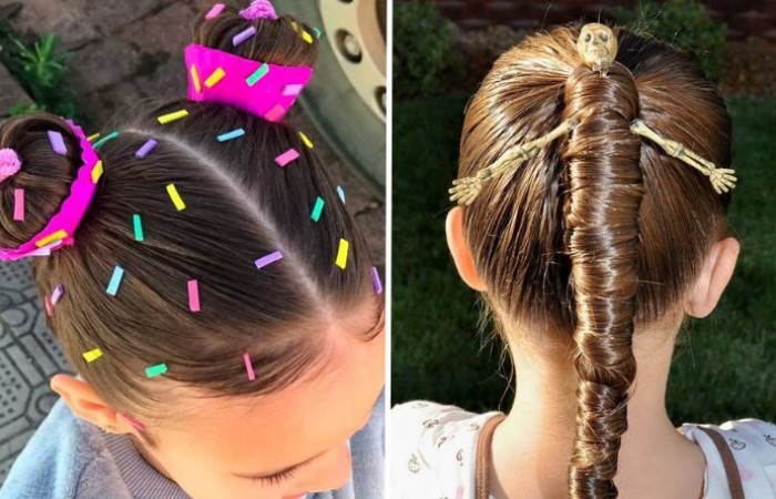 ideias de penteado maluco infantil para meninas