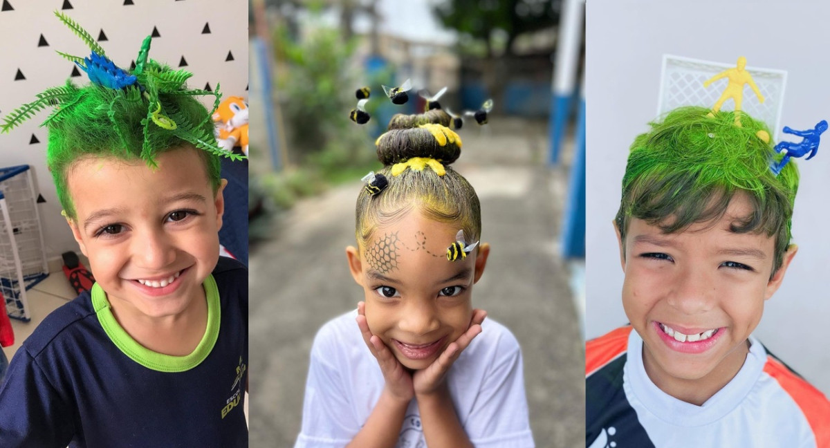 ideias de penteado maluco infantil para meninas