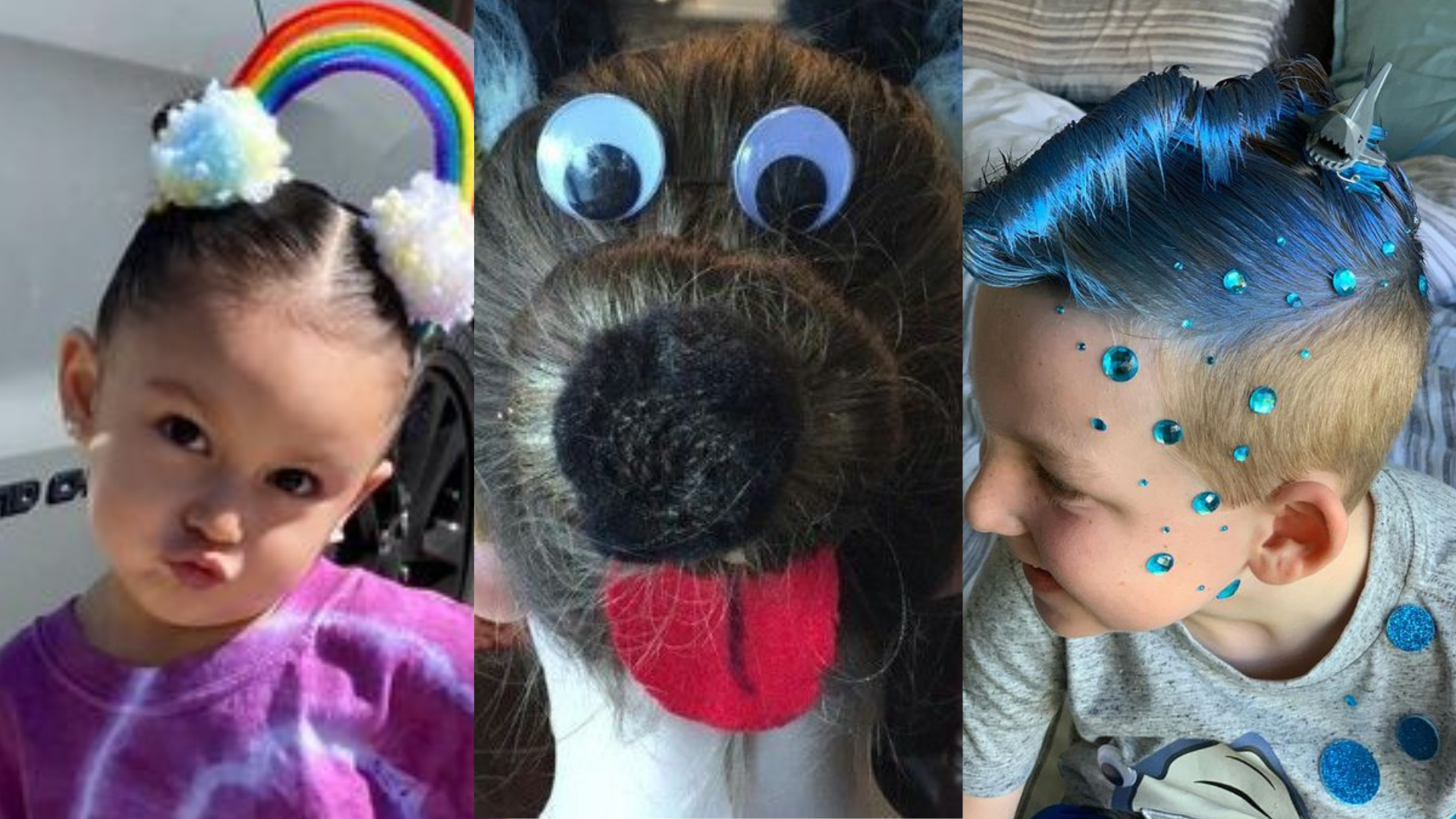 ideias de penteado maluco infantil para meninas