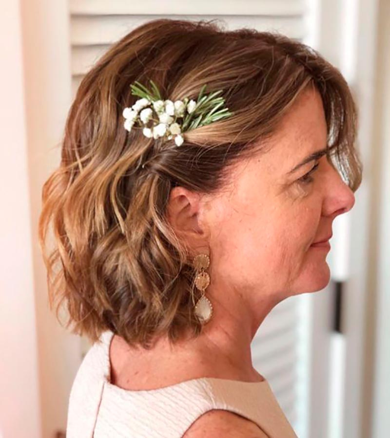 penteado para mãe da noiva cabelo curto