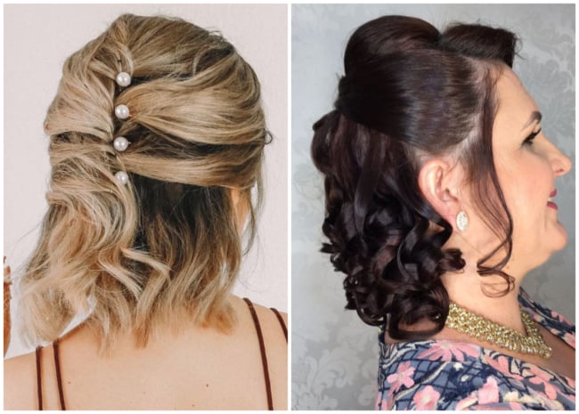 penteado mãe da noiva cabelo curto vs cabelo médio