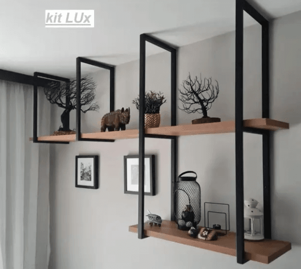 ideias de prateleira na parede para sala