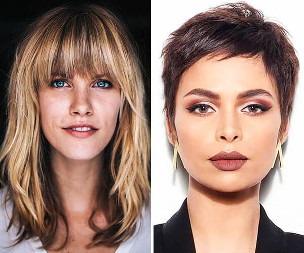 inspiração cortes de cabelo curto rosto oval