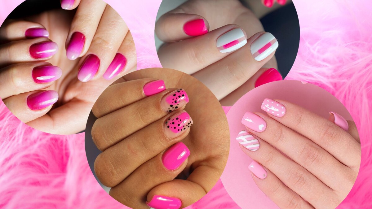 ideias de unhas rosa pink para inspiração