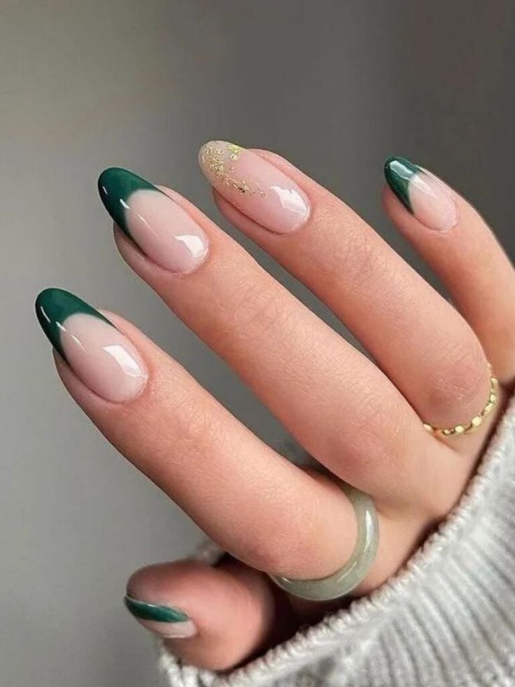unhas de gel verde