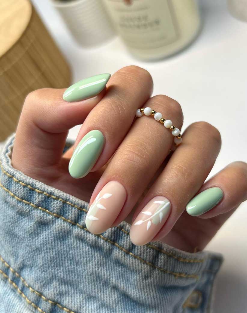 inspiração unhas de gel verde diferentes
