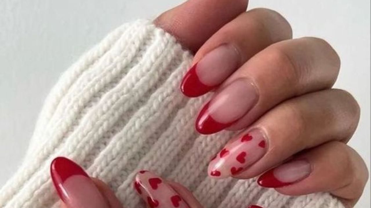 unhas decoradas vermelhas para casamento