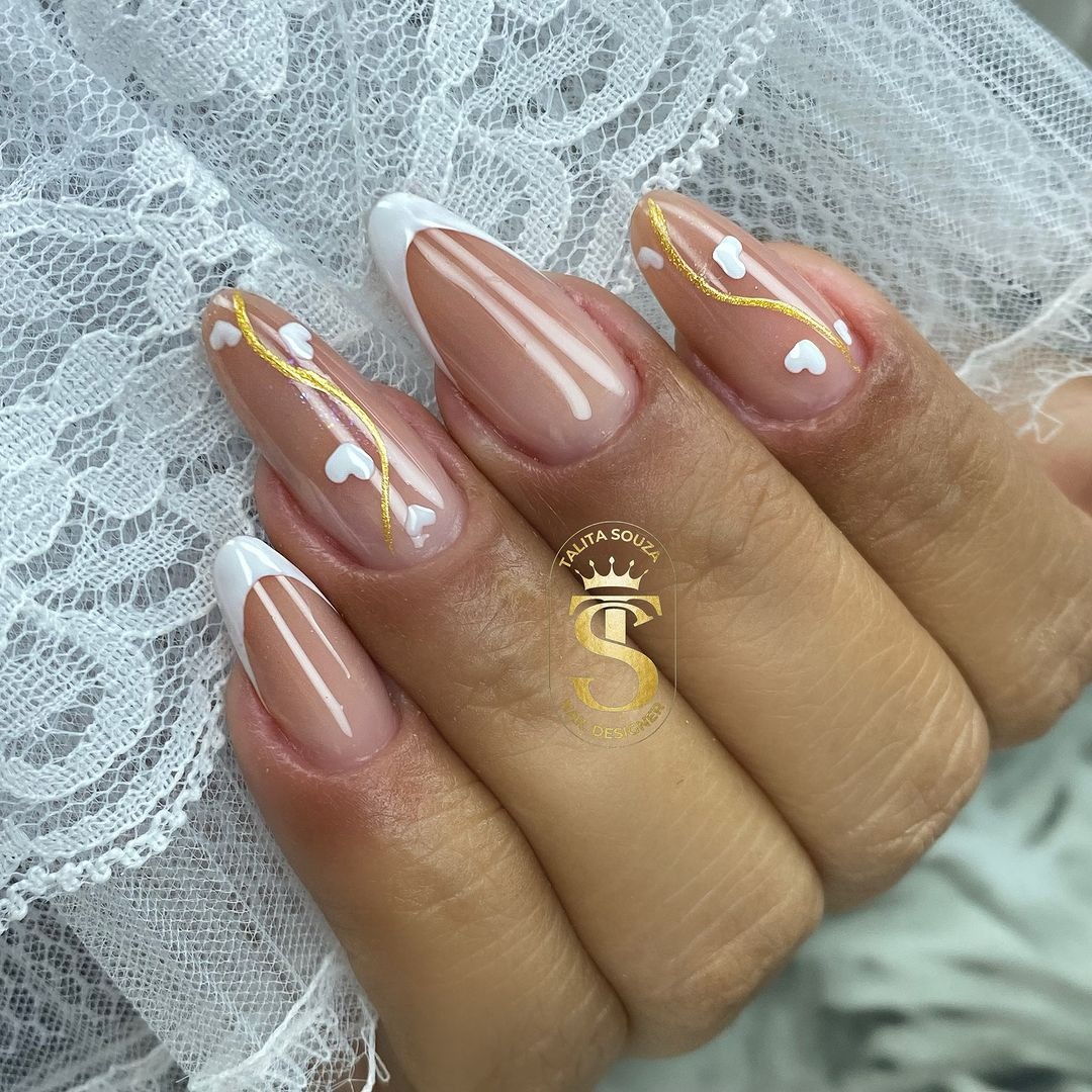 unhas em gel delicadas vs unhas em gel francesinha