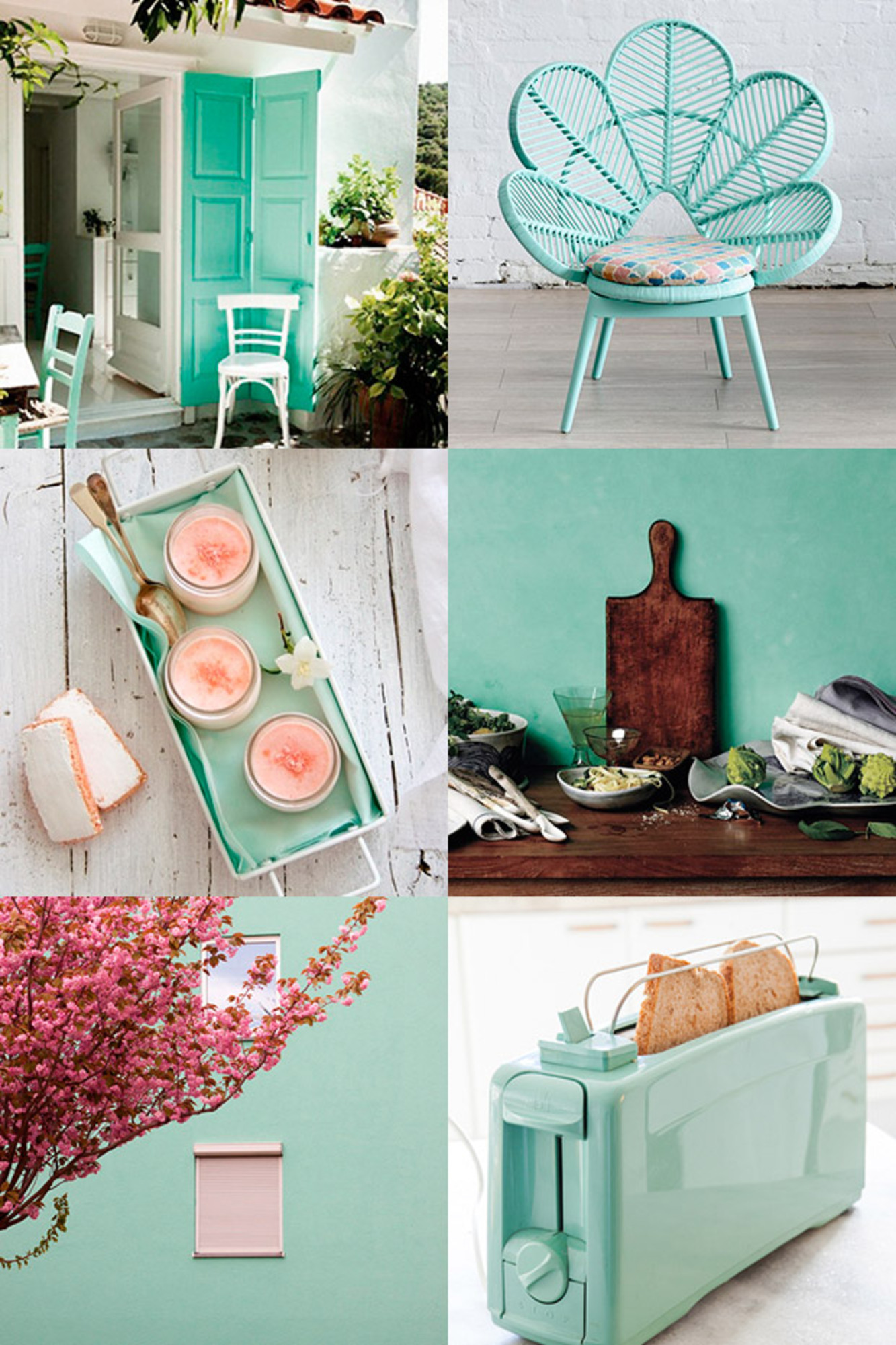 ideias de decoração com verde água para sala