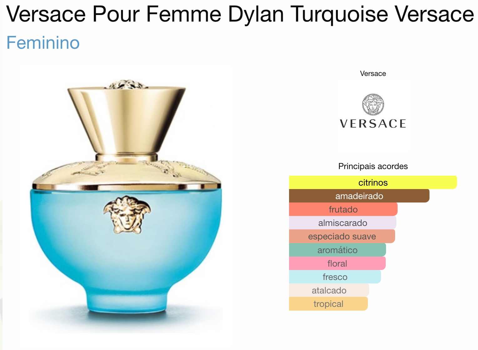 versace dylan turquoise notas