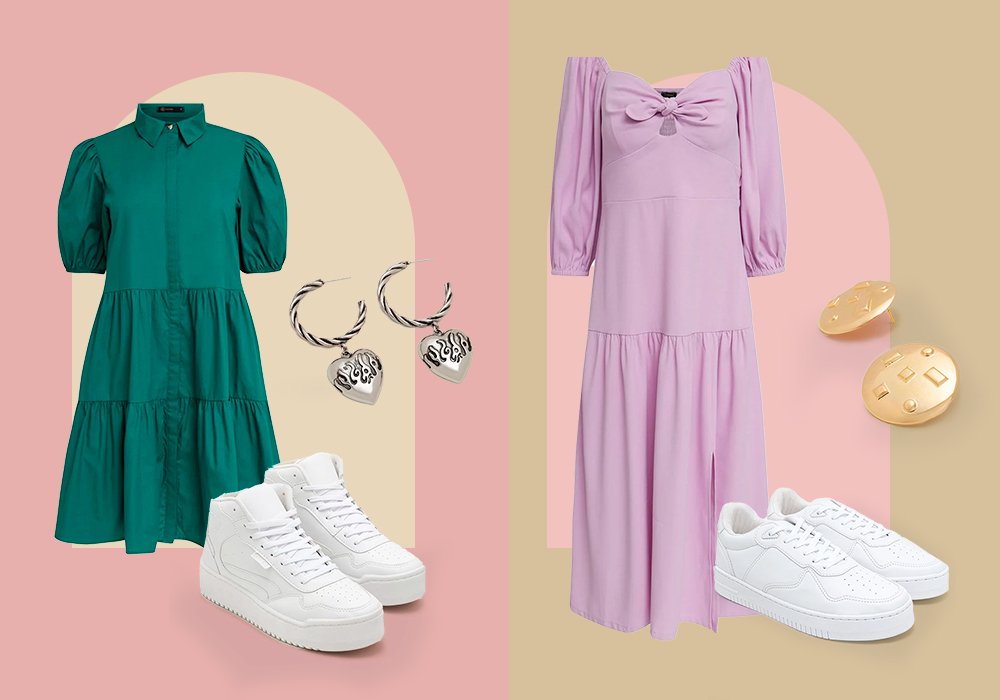 vestido de noiva com tênis branco